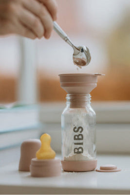 BIBS Glass Baby Bottle Round Latex 120 ml (0 - 3M Blush)