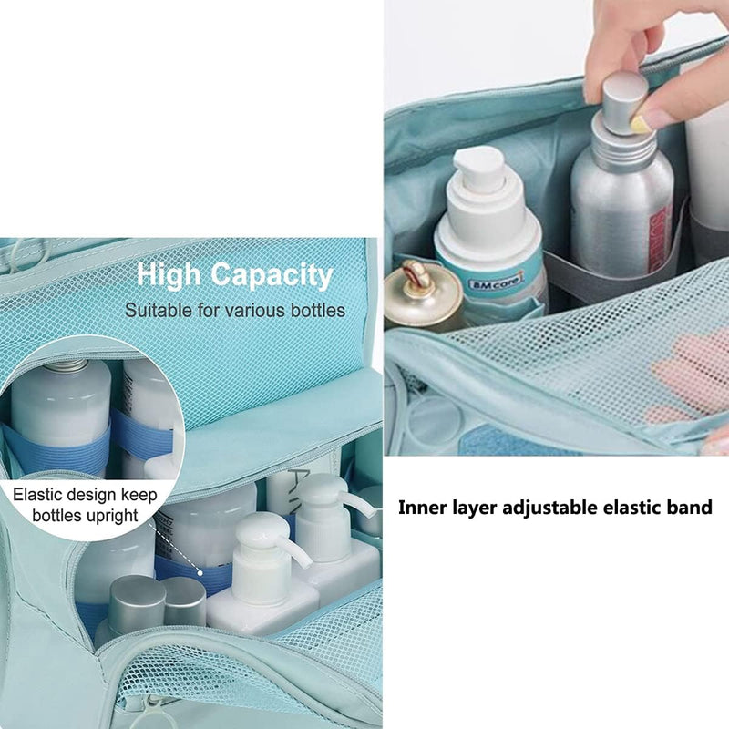 Beaba Hanging Toiletry Pouch With 9 Accessories Green blue
