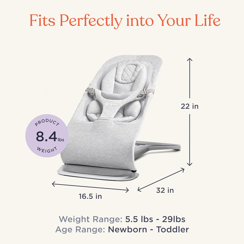 Ergobaby Evolve Bouncer Mesh Light Grey