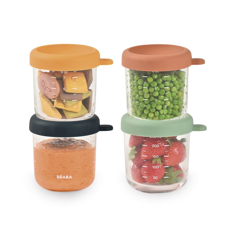Beaba Set of 4x250ml Glass Conservative Jars Sunrise