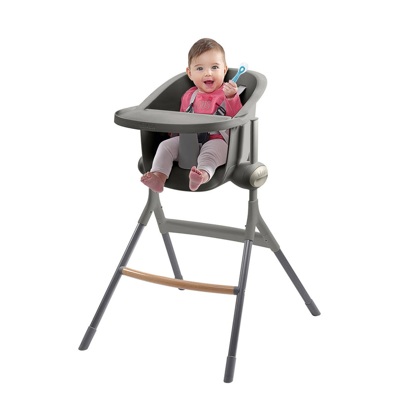Beaba High Chair Up & Down Textile Seat Mineral/Grey
