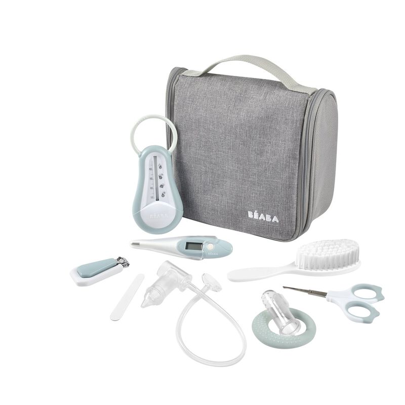 Beaba Hanging Toiletry Pouch With 9 Accessories Green blue