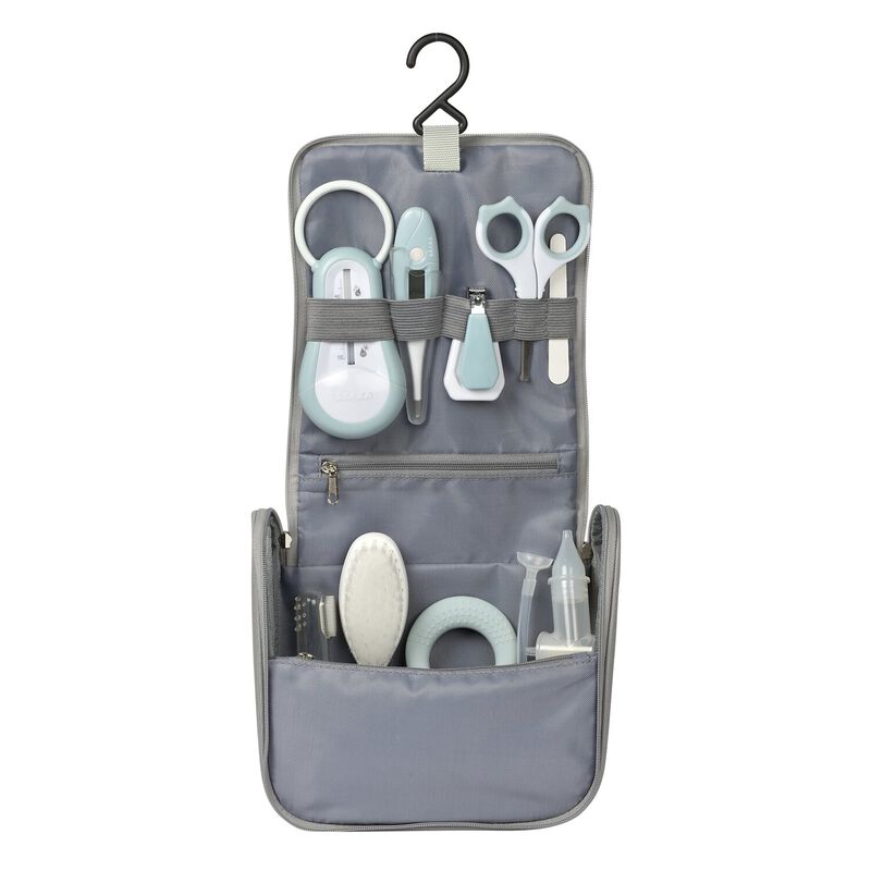 Beaba Hanging Toiletry Pouch With 9 Accessories Green blue