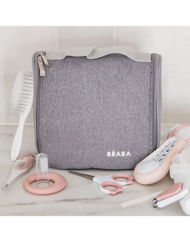 Beaba Hanging Toiletry Pouch With 9 Accessories Pink