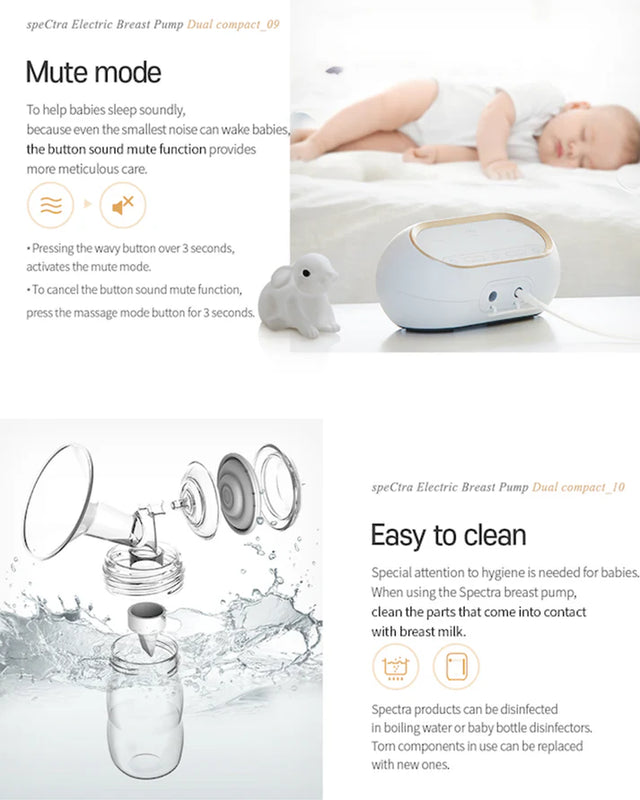 Spectra® Dual Compact Electric Breast Pump Set Gold
