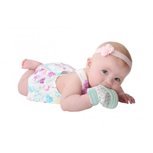 Malarkey Kids Munch Mitt Teething Mitten -Triangles -Mint Green