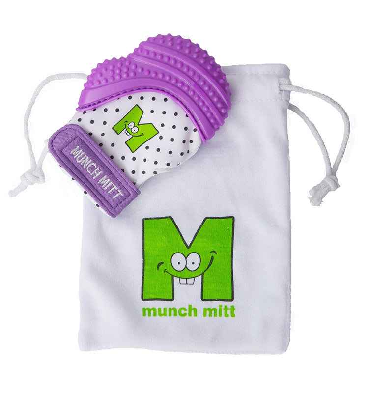 Malarkey kids Munch Mitt Teething Mitten - Polka dots - Purple