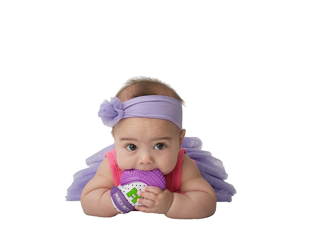 Malarkey kids Munch Mitt Teething Mitten - Polka dots - Purple
