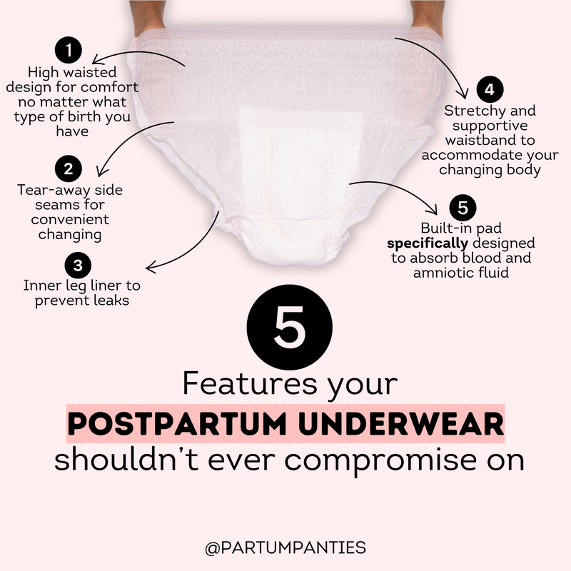 Postpartum Disposable Underwear Large Size - 12/14 - 18/ 20 (5 pc)