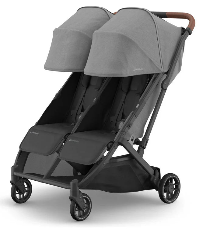 UPPAbaby Minu Duo Stroller Greyson Charcoal Mélange Carbon Frame Saddle Leather