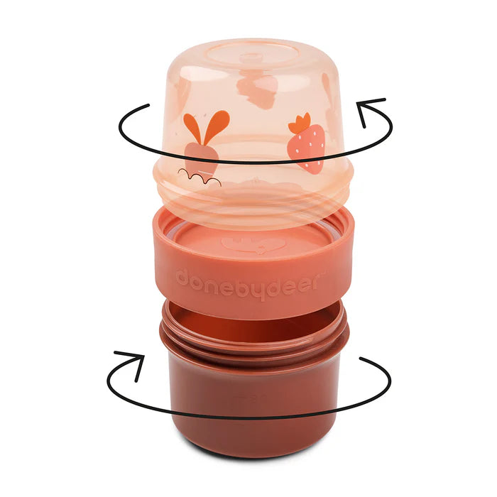 Done By Deer To Go 2-Way Snack Container S Birdee Papaya