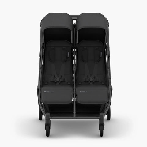 UPPAbaby Minu Duo Stroller Jake Charcoal Carbon Frame Black Leather
