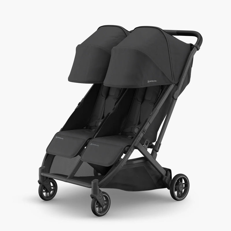 UPPAbaby Minu Duo Stroller Jake Charcoal Carbon Frame Black Leather