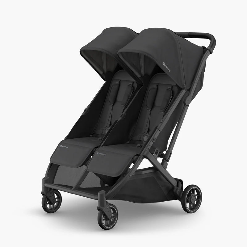 UPPAbaby Minu Duo Stroller Jake Charcoal Carbon Frame Black Leather