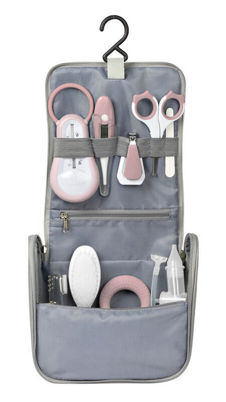 Beaba Hanging Toiletry Pouch With 9 Accessories Pink