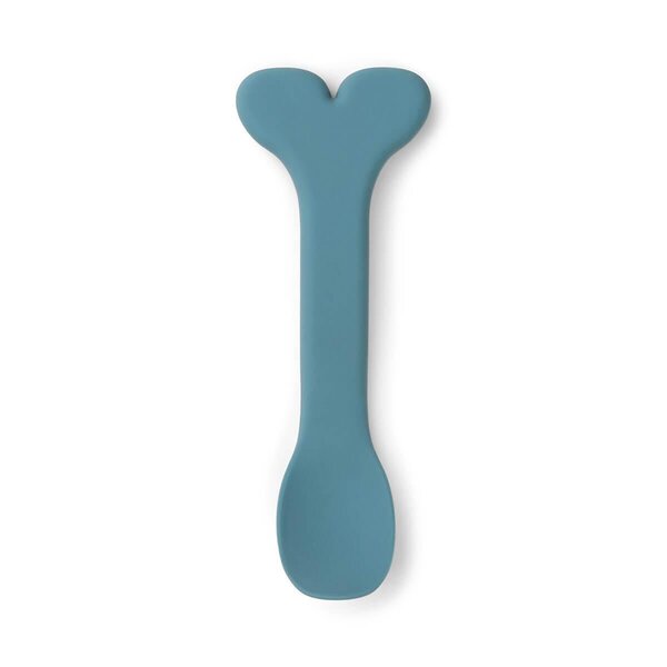 Done By Deer Silicone Stick&Stay Bowl & Baby Spoon Wally Blue