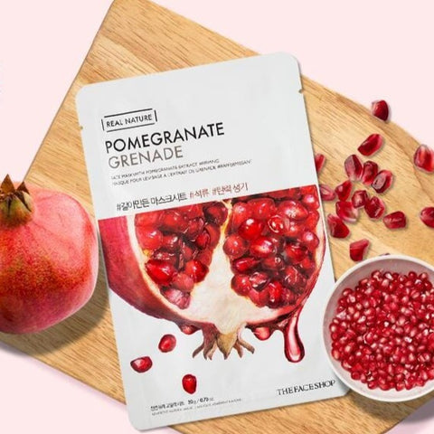 The Face Shop Real Nature Pomegranate Face Mask - 20g (Pack of 3)