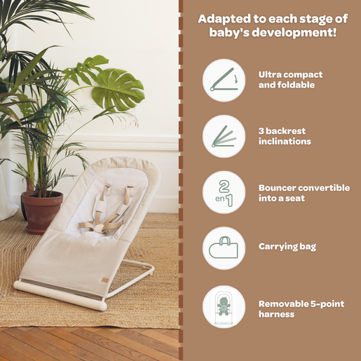 Beaba Foldable Bouncer Eazy Relax Lichen