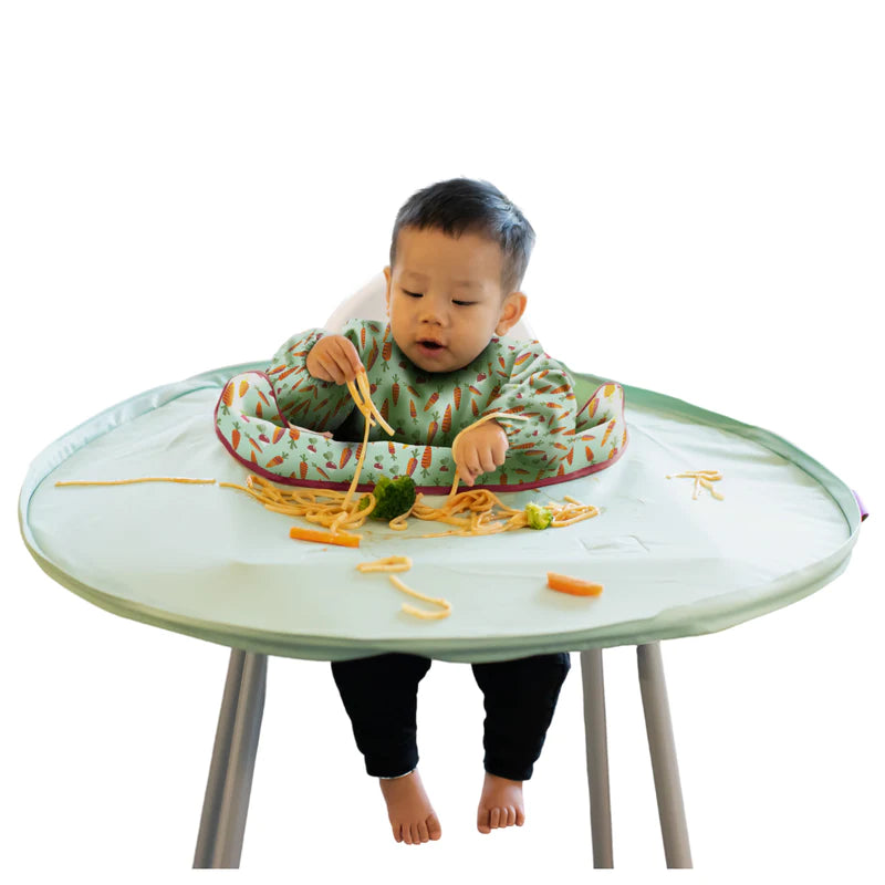 Bib & Tray Set + Bag Dove Grey inc Apples & Pears Bib
