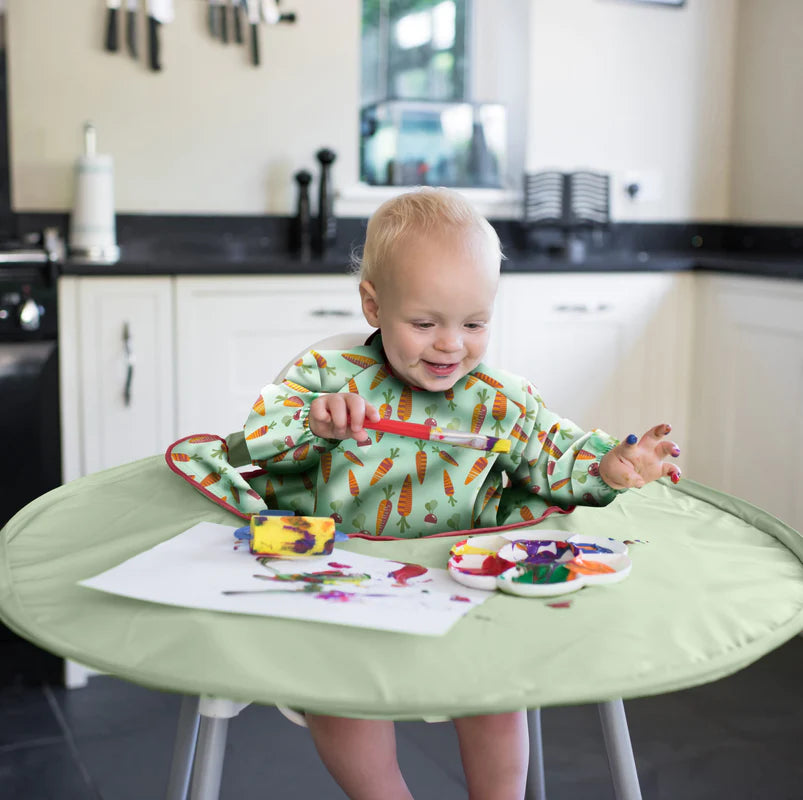 Bib & Tray Set + Bag Dove Grey inc Apples & Pears Bib