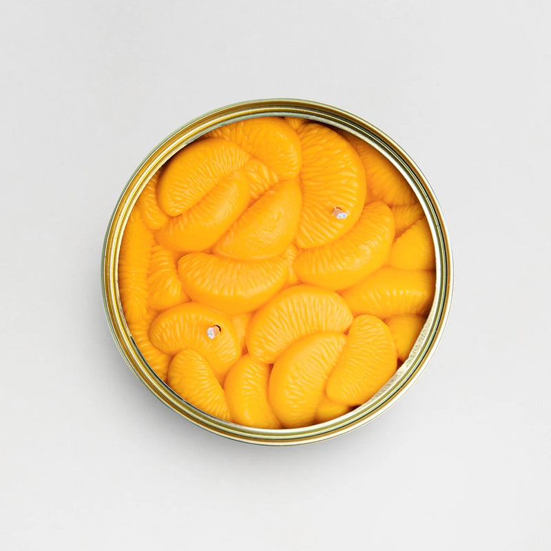 Gourmet Food Candle - Candlecan Peeled Tangerines Candle Hand