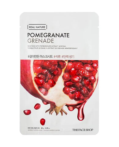 The Face Shop Real Nature Pomegranate Face Mask - 20g (Pack of 3)