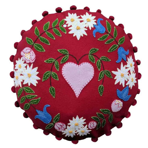 Alpine Heart Cushion - Red