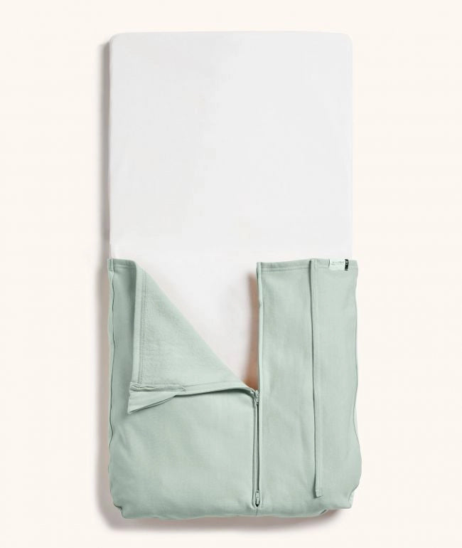 Tuck Sheet - Sage (Cot) in white background
