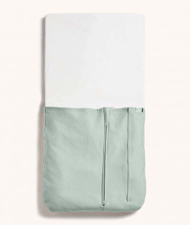 Tuck Sheet - Sage (Cot) in white background