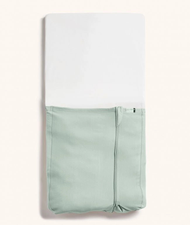 Tuck Sheet - Sage (Cot) in pink background