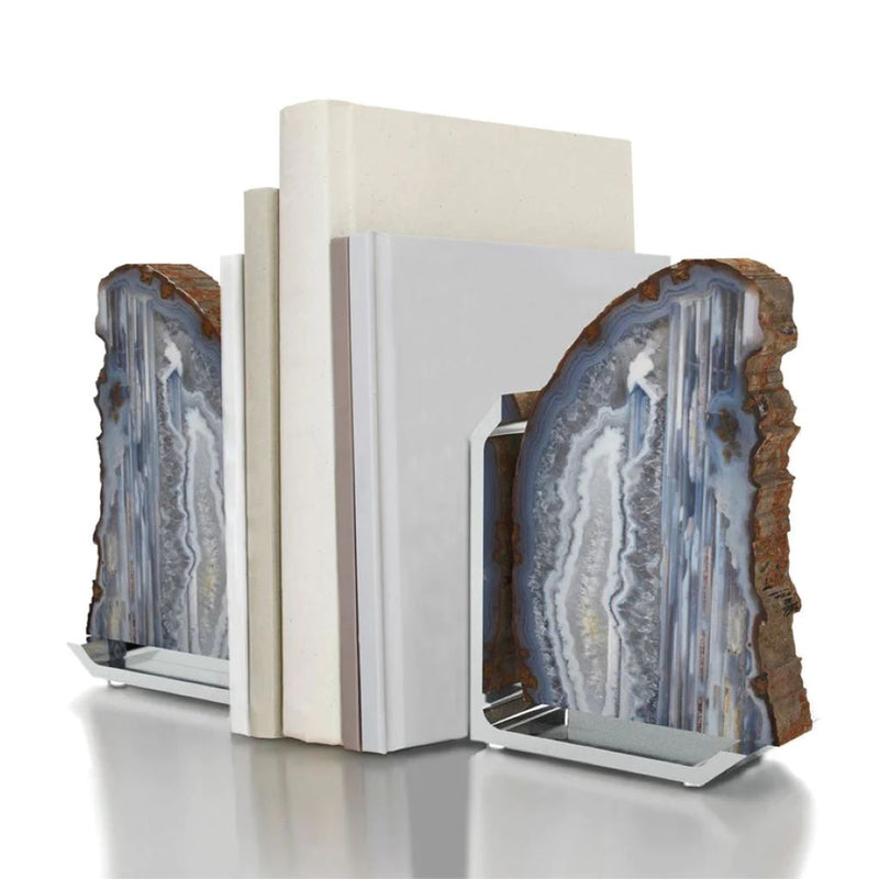 Books between Fim Bookends for books - Polished silver - By Anna New York