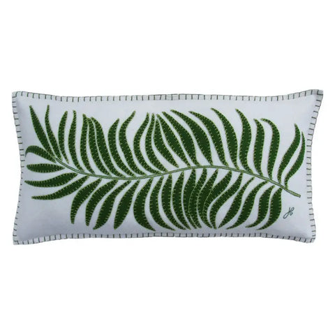 Tropical Long Palm Cushion - Cream