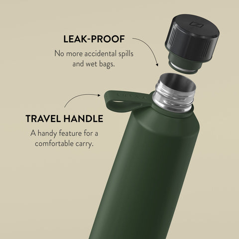 Forest Green Khaki Water Bottle - 500ml