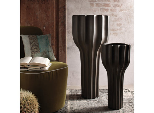 Line Ceramic Vase - Brown