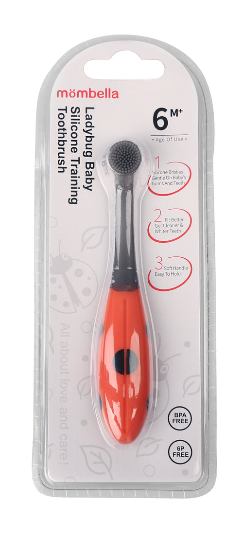 Mombella Ladybug Baby Silicone Training Toothbrush