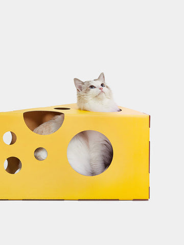 صندوق خدش القطط بتصميم الجبن
