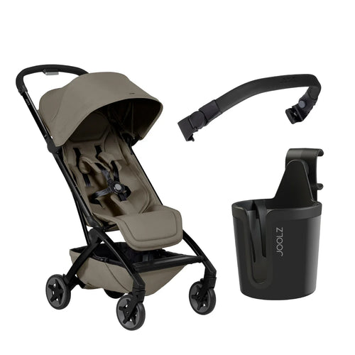 Joolz Lightweight Aer2 Baby Stroller with Bumper Bar & Cup Holder - Hazel Brown