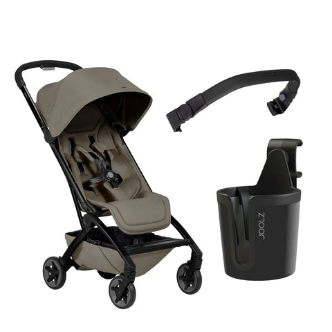 Joolz Lightweight Aer2 Baby Stroller with Bumper Bar & Cup Holder - Hazel Brown