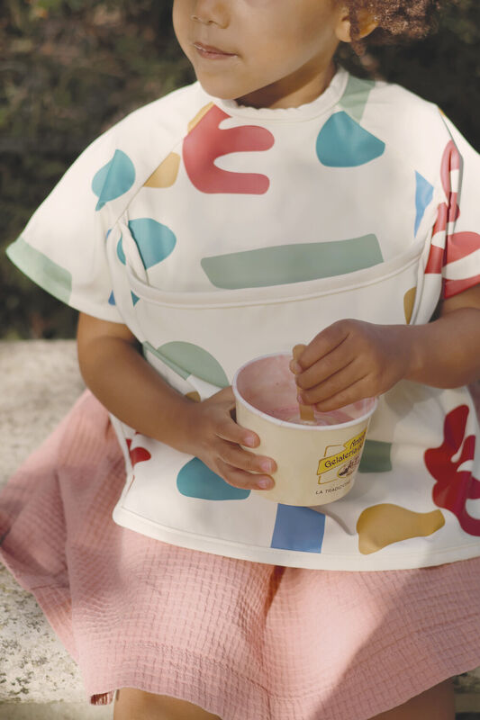 Beaba 2in1 Bib With Removable Sleeves Playful Multi Color