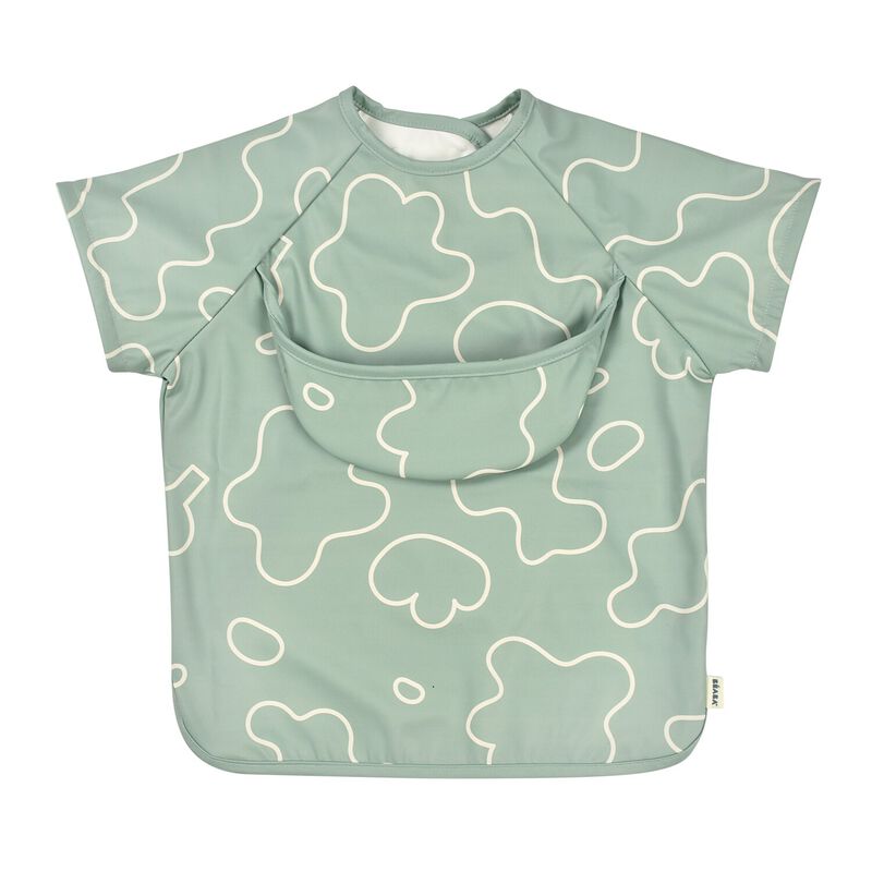 Beaba 2in1 Bib With Removable Sleeves Sage Green