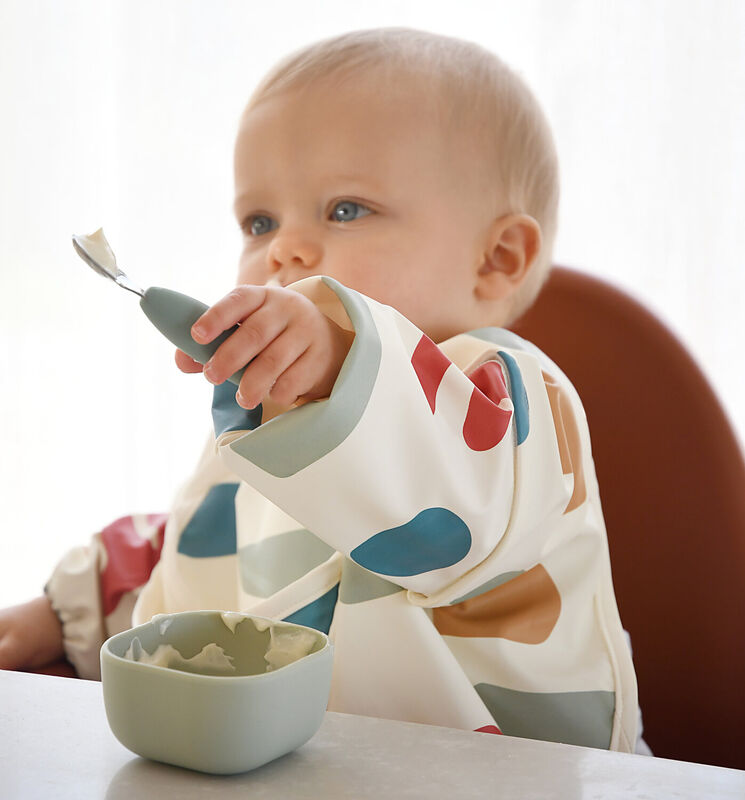 Beaba Set of 2 Stainless Steel Pre Cutlery SageGreen