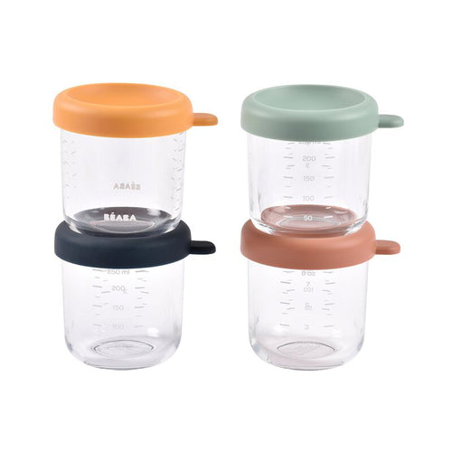 Beaba Set of 4x250ml Glass Conservative Jars Sunrise