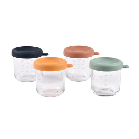 Beaba Set of 4x250ml Glass Conservative Jars Sunrise