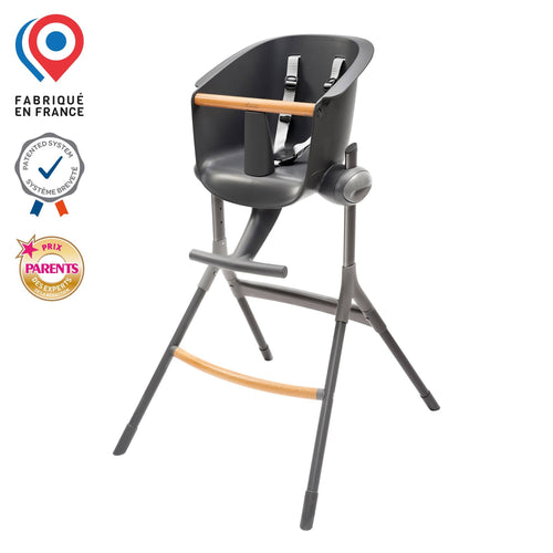 Beaba High Chair Up & Down Textile Seat Mineral/Grey