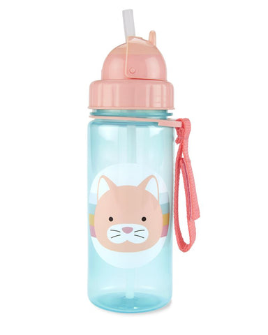 Skip Hop Zoo Stainless Steel Straw Bottle Cat