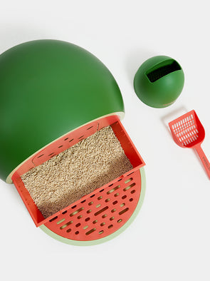 صندوق "وترميلون كيتي كوف" بتصميم البطيخ لفضلات القطط