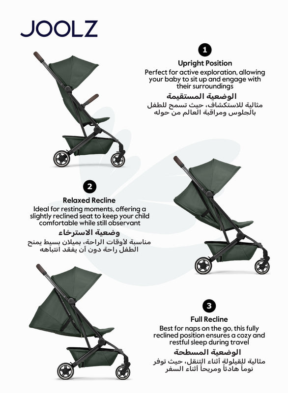 Joolz AER+ Lightweight Compact Travel Stroller - Forest Green