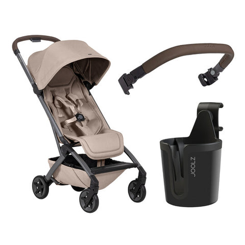 Joolz Lightweight Aer2 Baby Stroller with Bumper Bar & Cup Holder - Sandy Taupe