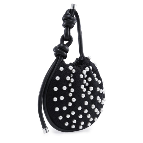 INA MINI POTLI PEARLS BLACK