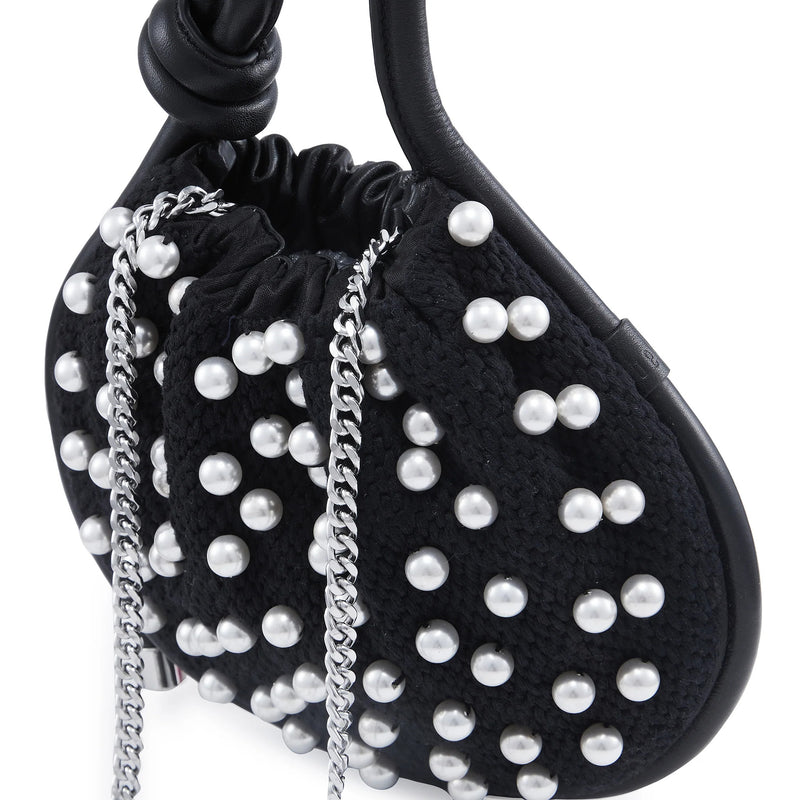 INA MINI POTLI PEARLS BLACK